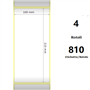 White 100x210mm,810 Et/Rotolo Z-1000D,3.9x8.3x3 Core,4 Rolls