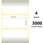 White 100x50mm,3000 Et/Rotolo Z-1000D, 3.9x2x3 Core, 4 Rolls