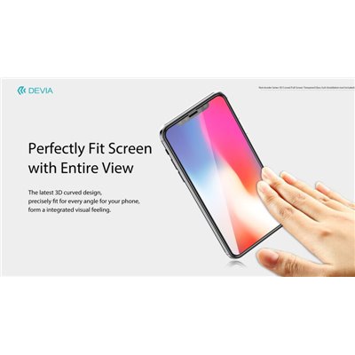 Pellicole Protezione Vetro temperato 3D invisibile e antipolvere per iPhone X