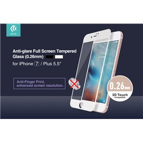 Pellicole Protezione Pellicola vetro Anti Impronte Full per iPhone 7 Plus Bianca