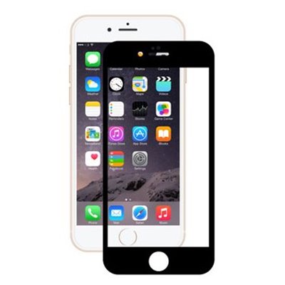 Pellicole Protezione Copertura in Vetro Temperato Full 0.26 mm iPhone 6/6S Nero