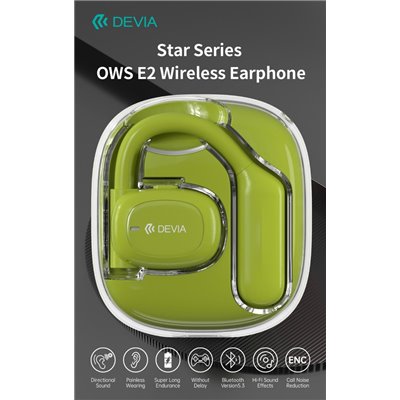 Microfoni & Auricolari Auricolari TWS-OWS E2 EM043 Padiglioni esterni Verdi
