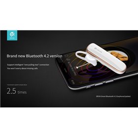Microfoni & Auricolari Auricolare Devia Smart Bluetooth 4.2 Riduttore Rumore Bianco