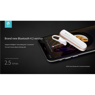 Microfoni & Auricolari Auricolare Devia Smart Bluetooth 4.2 Riduttore Rumore Bianco