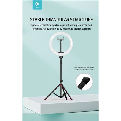 Supporti e Accessori Supporto per live streaming con luce ad anello a led 10'' 55