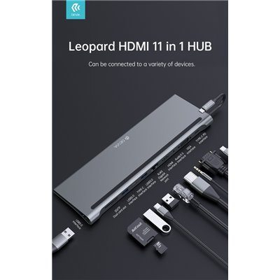 Adattatori & Varie HUB 11 in 1 Leopard con connettore Tipo-C e 11 porte
