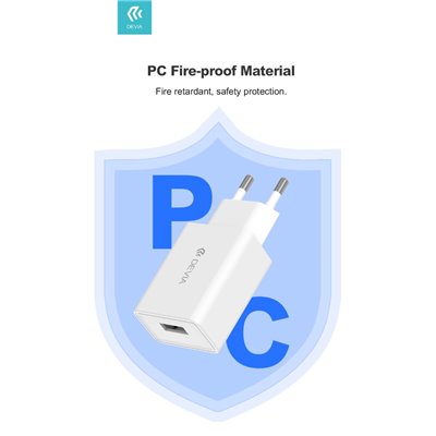 Carica Batterie Carica Batterie Devia da muro 2.1 A. 1 Out USB 10.5W Bianco