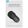Carica Batterie Carica Batterie in metallo 2 USB da auto In 12-24 Volt Nero