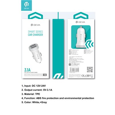 Carica Batterie Carica batterie da auto 2 out Usb In DC 12-24V out 5V 3.1A