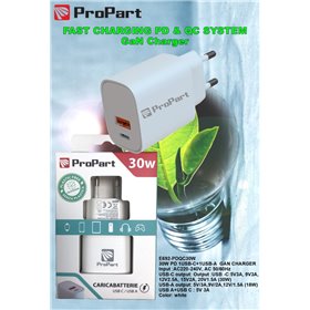 Carica Batterie Caricabatteria 30 Watt PDQC USB-C + A Modello E692-PDQC30W