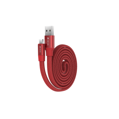 Cavi ConnettivitÃ  Cavo Piatto in corda Ring Y1 Micro-Usb 80cm Rosso
