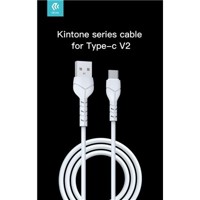Cavi ConnettivitÃ  Kintone Cavo Tipo-C 5V 2.1A 1Mt Carica e dati Bianco