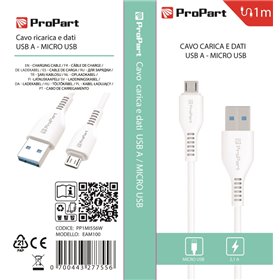 Cavi ConnettivitÃ  Cavo Carica e Dati Micro Usb 2.1 A. Lunghezza 1 metro Bianco