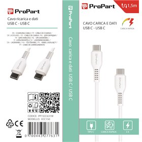 Cavi ConnettivitÃ  Cavo Carica e Dati Tipo-C a C 3 A. Rapido L.1.5 metri Bianco