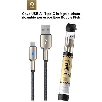 Cavi ConnettivitÃ  Cavo Usb A - Tipo-C in lega di zinco ricambio per espositore