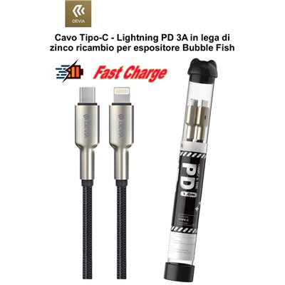 Cavi ConnettivitÃ  Cavo Bubble Tipo-C - Lightning lega zinco ricambio Espositor