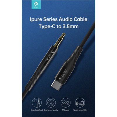 Cavi ConnettivitÃ  Cavo Audio placato oro da Tipo-C a Jack 3.5mm lunghezza 1 mt