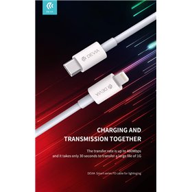 Cavi ConnettivitÃ  Cavo Carica rapida PD Tipo-C Lightning 3A Bianco