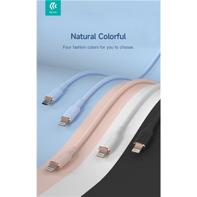 Cavi ConnettivitÃ  Cavo silicone Jelly da Tipo-C a Lightning 3A 27W 1.2M Nero