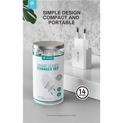 Kit & Espositori Set 14 Caricabatterie in barattolo da muro 2.1A 5V Bianchi