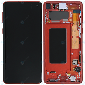 Samsung Serie S LCD display Touch Samsung G973 Galaxy S10 GH82-18850H Rosso