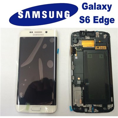 Samsung Serie S LCD + TOUCH ORIGINALE PER GALAXY S6 EDGE BIANCO GH97-17162B