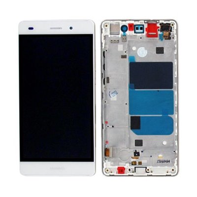 Huawei Serie P LCD + Touch Originale con Frame per Huawei P8 Lite Bianco