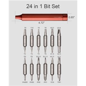 Attrezzi Tools HOTO 24-in-1 Giravite con inserti colore Rosso