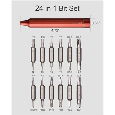 Attrezzi Tools HOTO 24-in-1 Giravite con inserti colore Rosso