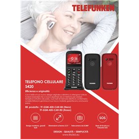 Cellulari per anziani Telefono Cellulare Telefunken S420 con LCD 2.31 Rosso