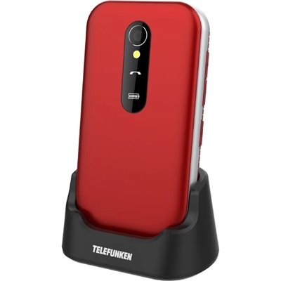 Cellulari per anziani Telefono Cellulare Conchiglia S450 Telefunken 2.8'' Rosso