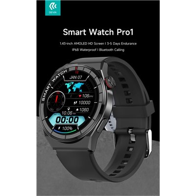Devia Smart Watch DEVIA Smart Watch Pro1 EM705 IP68 Display Amoled HD Nero