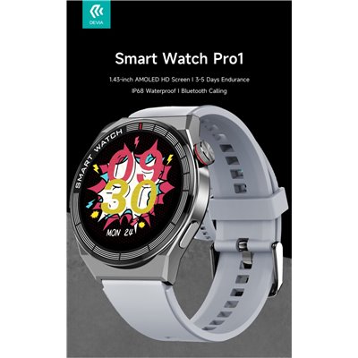 Devia Smart Watch DEVIA Smart Watch Pro1 EM705 IP68 Display Amoled HD Silver