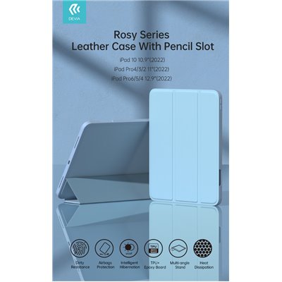 Cover Apple iPad Cover Rosy per iPad 10 10.9 2022 con supporto Pencil Nera