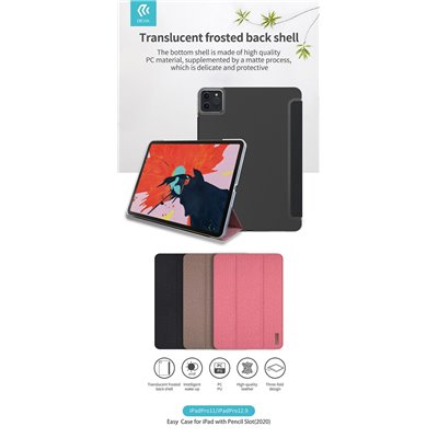 Cover Apple iPad Cover in TPU con supporto pencil per iPad 11 Pro 2020 Nera