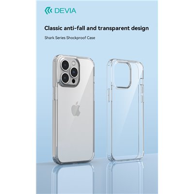 Cover Apple iPhone Cover protettiva Shark Trasparente Protezione iPhone 15 Pro