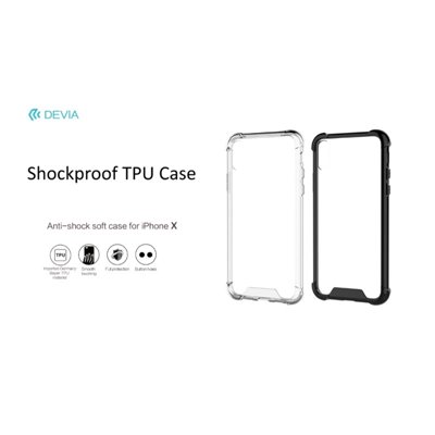 Cover Apple iPhone Cover Devia Shockproof in TPU Flessibile per iPhone X Clear