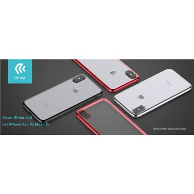 Cover Apple iPhone Cover Glitter soft con bordo Nero per iPhone Xr 6.1
