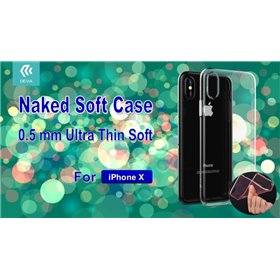 Cover Apple iPhone Cover in TPU Morbido Flessibile 0,5mm iPhone X Trasparente