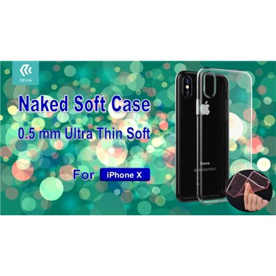 Cover Apple iPhone Cover in TPU Morbido Flessibile 0,5mm iPhone X Trasparente