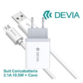 Carica Batterie Suit Carica Batteria 2,1A e Cavo m-usb Android