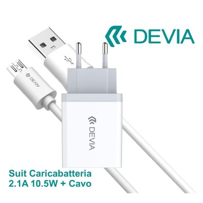 Carica Batterie Suit Carica Batteria 2,1A e Cavo m-usb Android