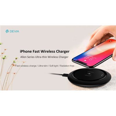 Carica Batterie Carica batterie Allen wireless V2 Slim Standard Qi 10W Nero