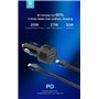 Carica Batterie Carica da Auto 2 uscite carica Rapida PD+QC 52.5 Watt + Cavo