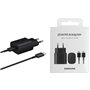 Carica Batterie Caricabatteria Originale Samsung EP-TA800XBE 25W con Cavo