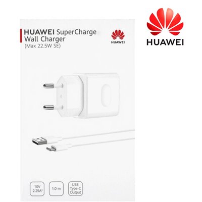 Carica Batterie Caricabatteria Huawei CP404 22,50 W Con Cavo Tip-C Bianco