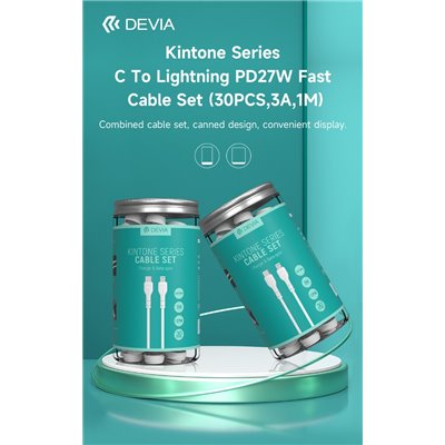Cavi ConnettivitÃ  30 Cavi bulk in Barattolo da Tipo-C a Lightning 5V 27W 1Mt