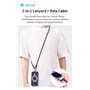 Supporti e Accessori Cordino con Cavo Carica C-Lightning tracolla 1.2mt porta telefono Viola