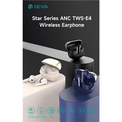 Microfoni & Auricolari Auricolare TWS EM409 con ANC TWS-E4 Bluetooth V.5,3 Nero