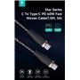 Cavi ConnettivitÃ  Cavo Intrecciato da C a C 60W 3A, 1,5 Metri Nero
